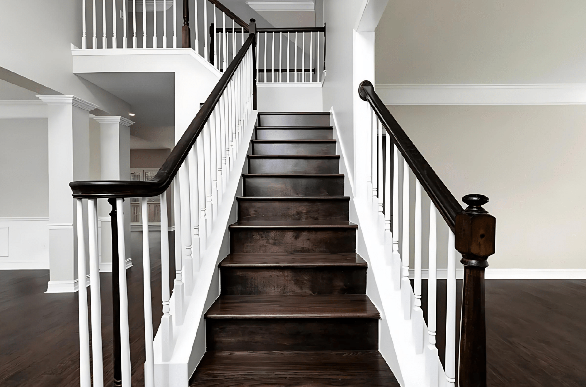staircase replacement and hardwood staircase refinishing project in atlanta by final floors