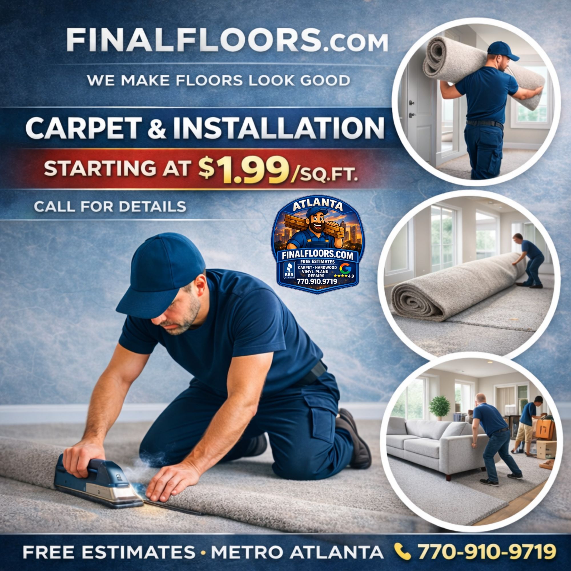final floors, llc carpet installation hero image for metro atlanta and cherokee county homes